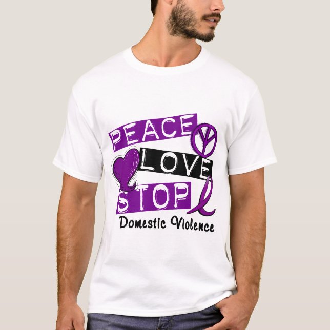 T-shirts de violence familiale d'ARRÊT d'AMOUR de (Devant)