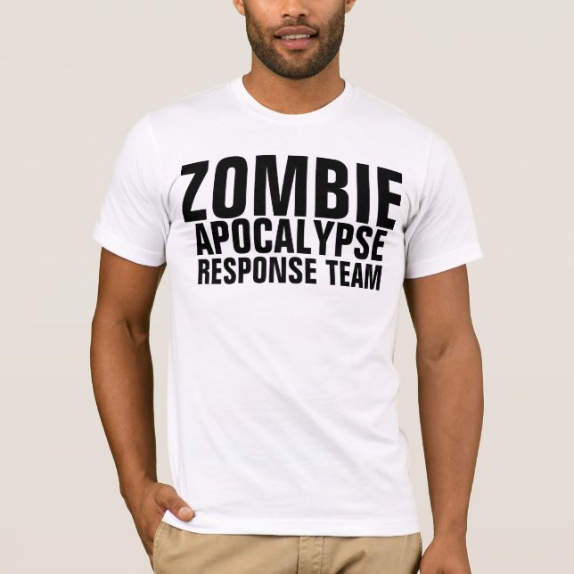 T-shirts d'équipe de réponse d'apocalypse de zombi (Devant)