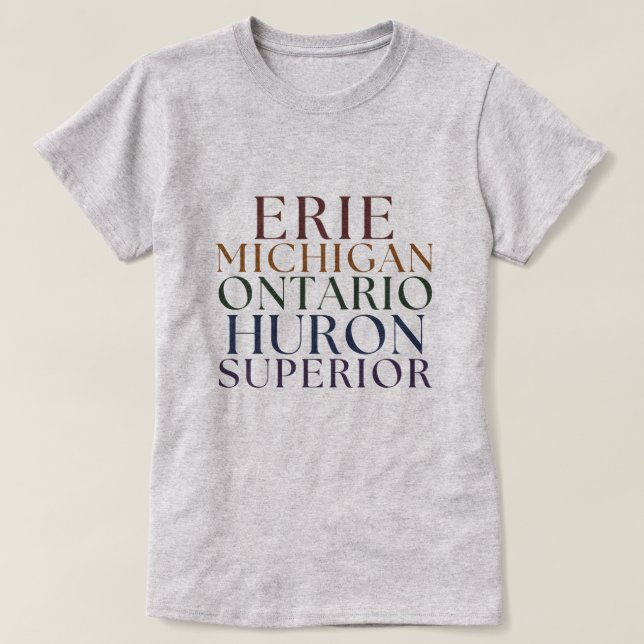 T-shirts des Grands Lacs Tee Michigan Lakes (Design devant)