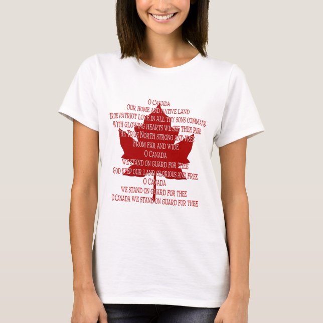 T-shirts d'hymne du Canada Souvenir des femmes du  (Devant)
