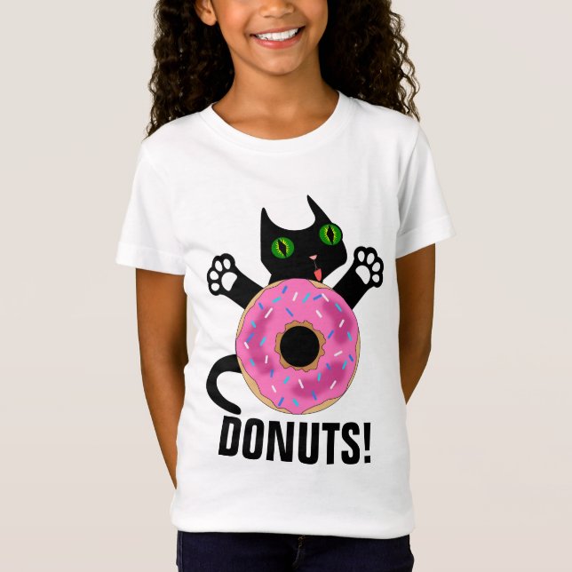 T-shirts DONUT CAT Tee - shirts amusants (Devant)