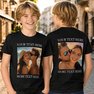 T-shirts double face, photo et texte personnalisés