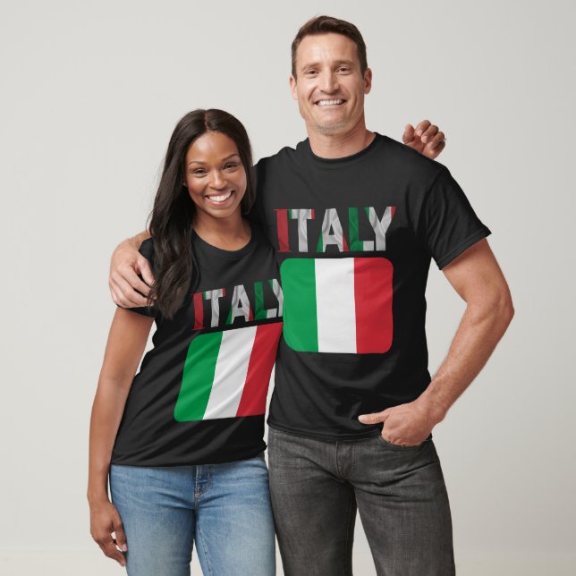 T-shirts drapeaux italiens, dessins colorés (Unisexe)