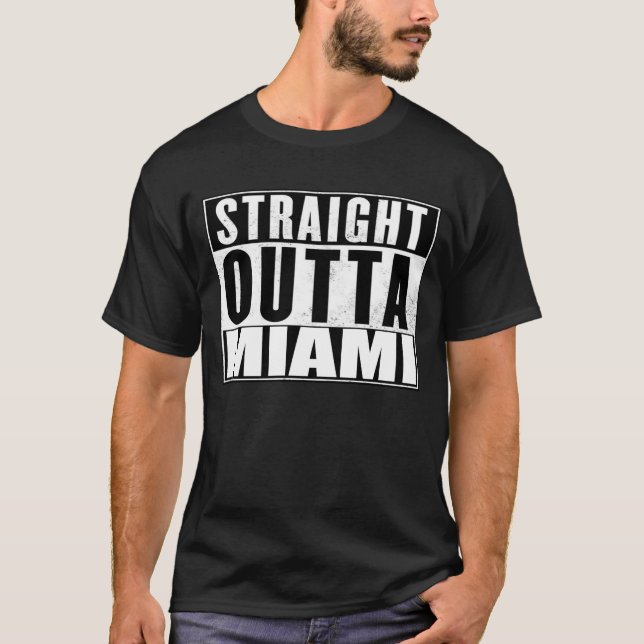 T-shirts droits de Miami d'outta (Devant)