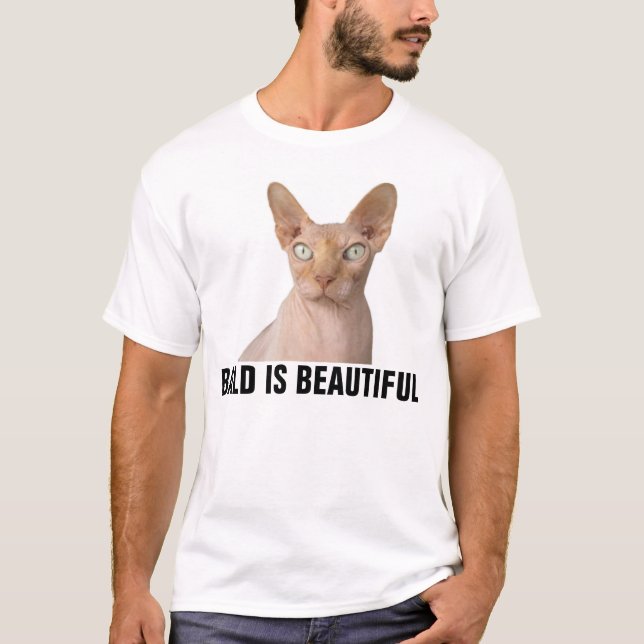 T-shirts drôle de chat chauve de Sphynx (Devant)