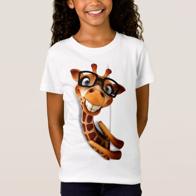 T-Shirts - Drôle Giraffe Portant des lunettes (Devant)