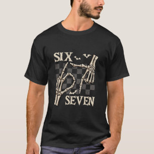 T-shirts drôles 67 Meme Squelette Main 6 7 Hallowe