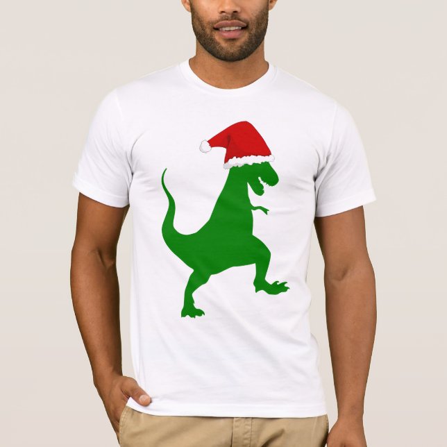 T-shirts DRÔLES DE DINOSAUR DE NOËL (Devant)