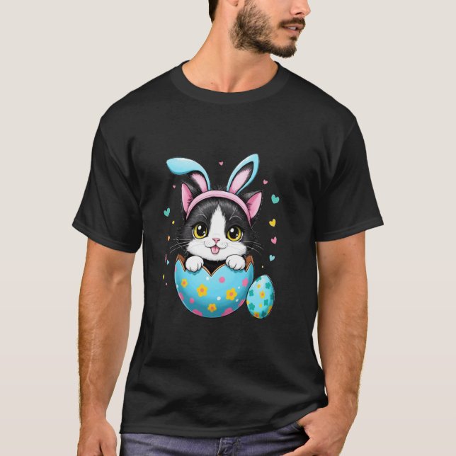T-shirts drôles de Pâques avec des oreilles de lap (Devant)
