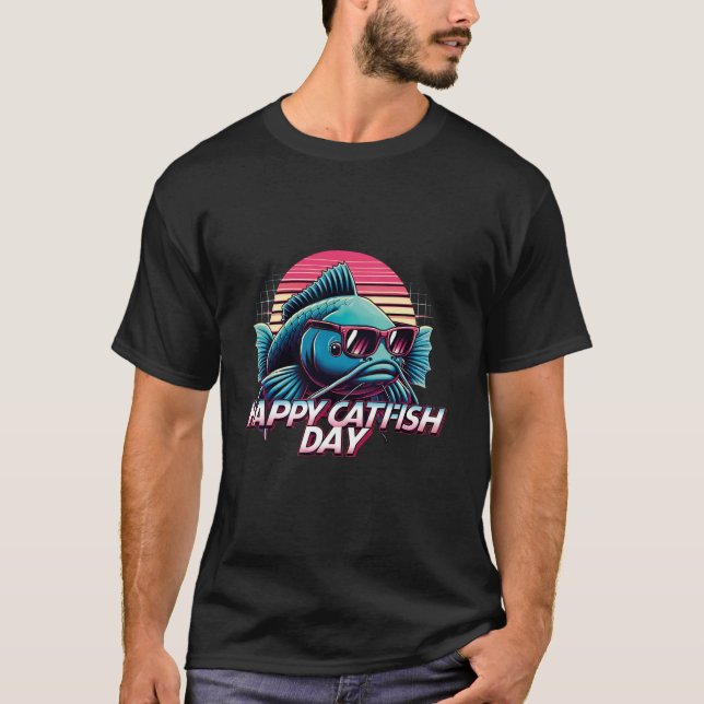 T-shirts drôles de pêche Bonne fête du poisson-cha (Devant)