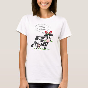 T-shirts drôles de vache à la chemise de Noël
