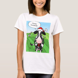 T-shirts drôles de vache à Noël de Mooey