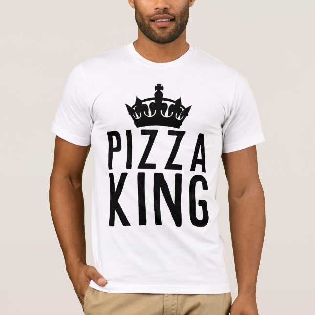 T-shirts drôles masculins PIZZA KING (Devant)
