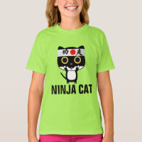 T-shirts drôles pour enfants NINJA CAT
