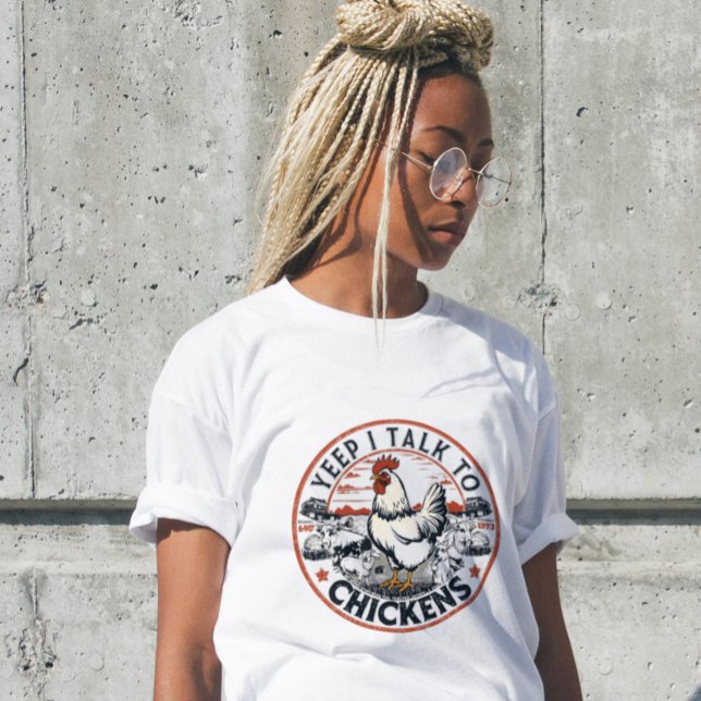 T-shirts drôles pour femmes Yep Je parle aux poule (Créateur téléchargé)