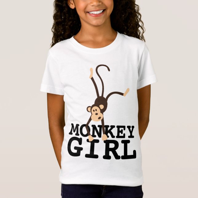 T-SHIRTS DRÔLES POUR FILLES ET ENFANTS SINGE (Devant)