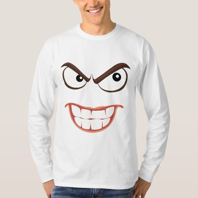 T-shirts drôles pour hommes, VISAGE DÉMENT (Devant)