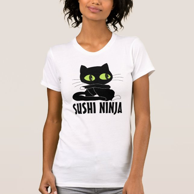 T-shirts drôles SUSHI NINJA CAT (Devant)