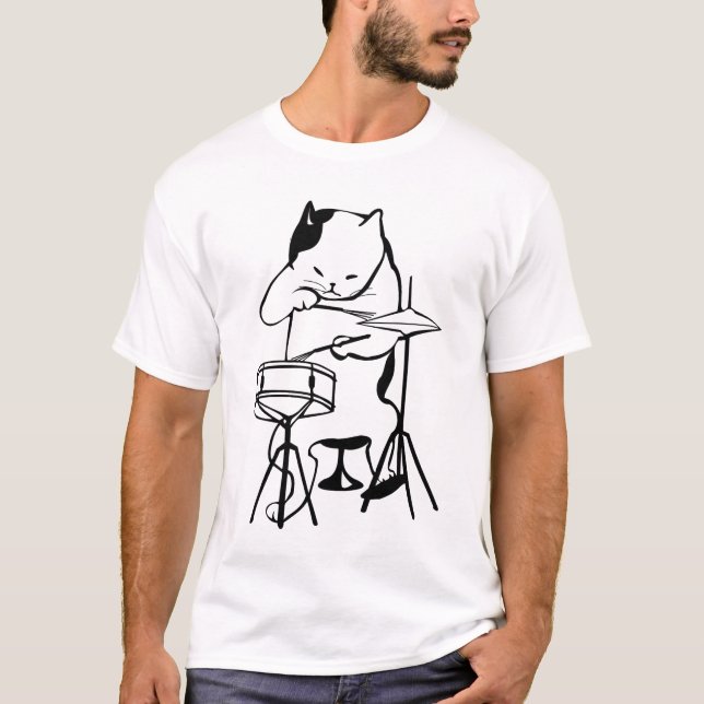 T-shirts DRUM, Cat DRUMMER (Devant)