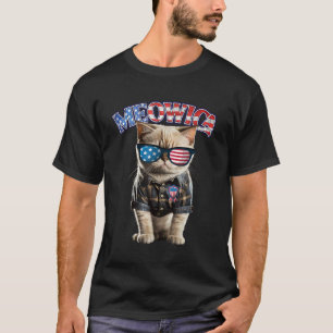 T-shirts du 4 juillet Meowica USA Chat Patriotique