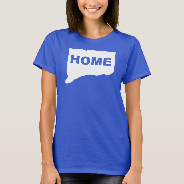 T-shirts du Connecticut, maison loin de l'État (Devant)