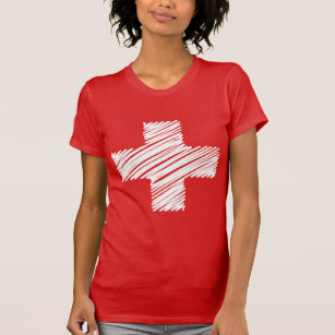 T-shirts du drapeau suisse   Symbole croisé Suisse
