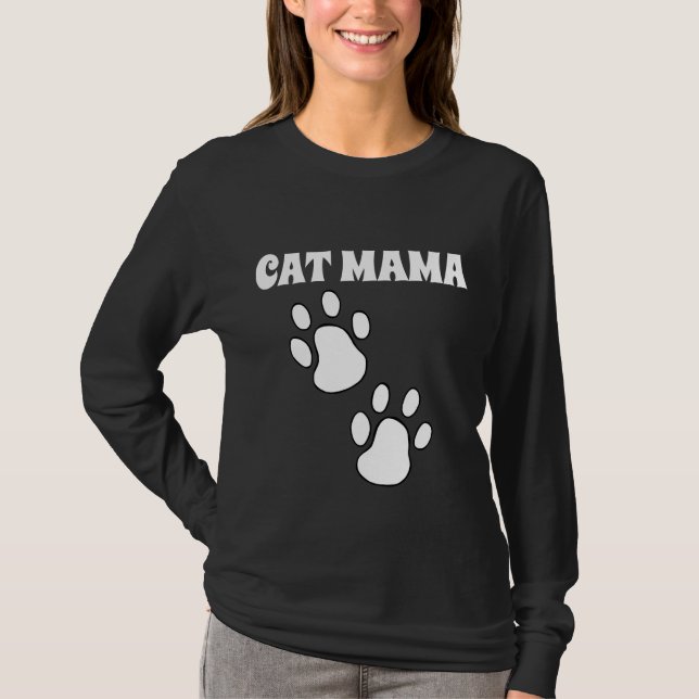T-SHIRTS EMPREINTES DE PATTES CAT MOM (Devant)