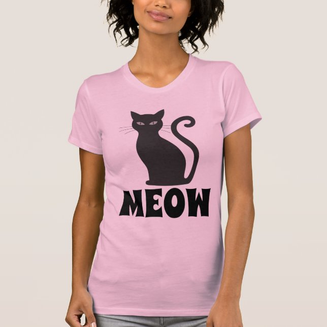 T-SHIRTS EN CHAT NOIR DE MEOW CUTE (Devant)