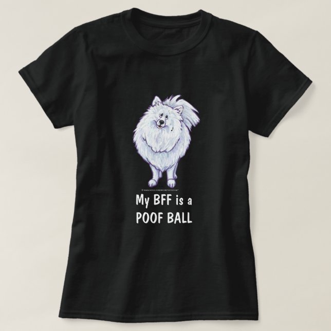 T-shirts en tofball BFF de Poméranie Blanche (Design devant)