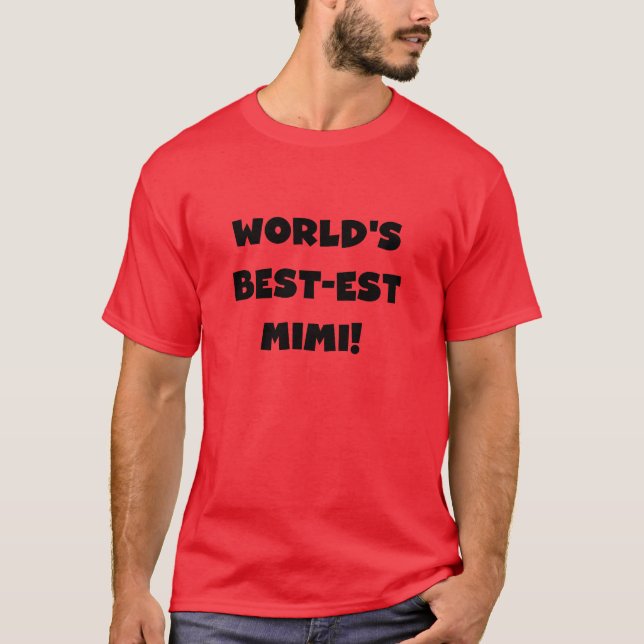 T-shirts et cadeau noirs des textes Mimi du (Devant)