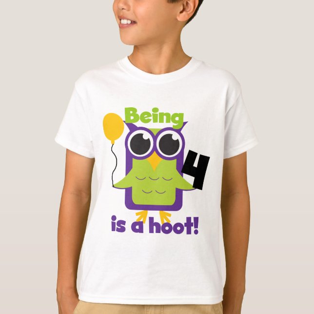 T-shirts et cadeaux 4e anniversaire de Hoot Owl (Devant)