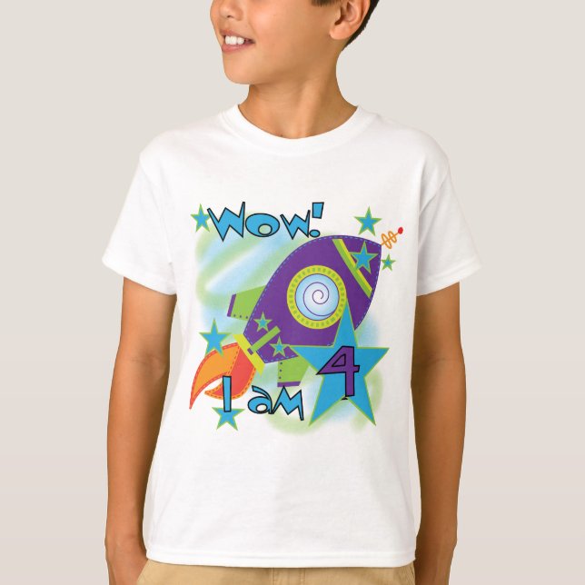T-shirts et cadeaux 4e anniversaire Rocket Ship (Devant)