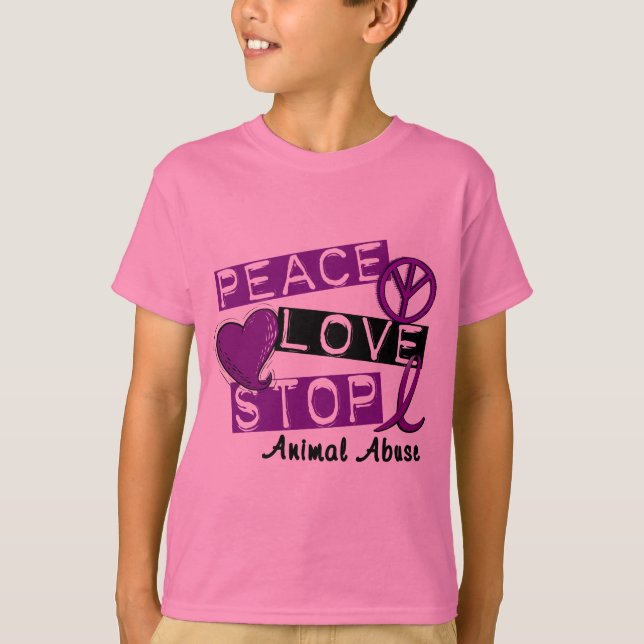 T-shirts et cadeaux animaux d'abus d'ARRÊT d'AMOUR (Devant)