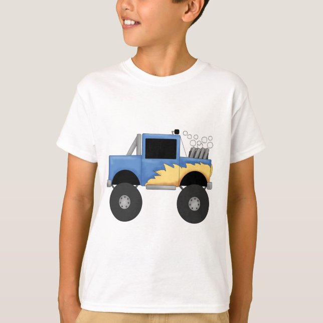 T-shirts et cadeaux bleus de camion de monstre (Devant)