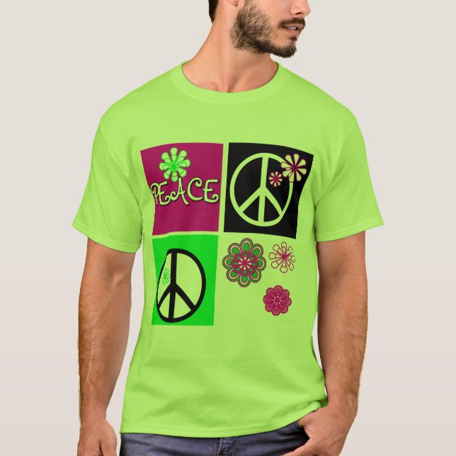 T-shirts et cadeaux chauds de paix de couleurs (Devant)