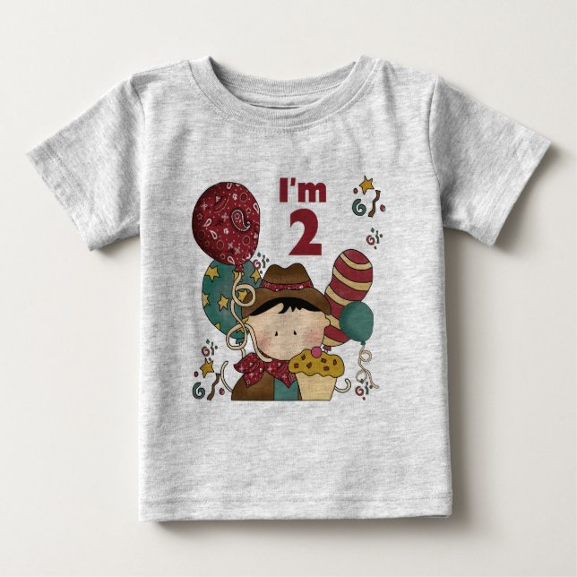 T-shirts et cadeaux Cowboy 2e anniversaire (Devant)