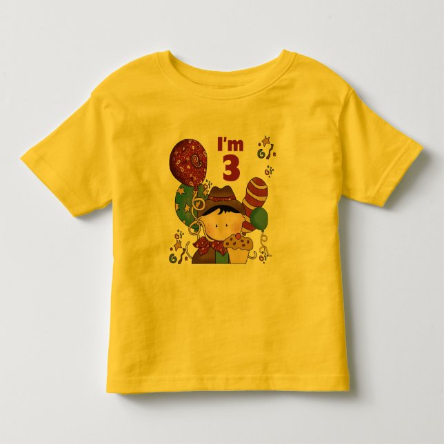 T-shirts et cadeaux Cowboy 3e anniversaire (Devant)