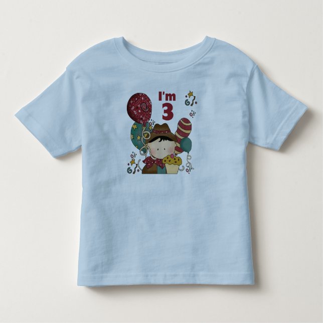 T-shirts et cadeaux Cowboy 3e anniversaire (Devant)