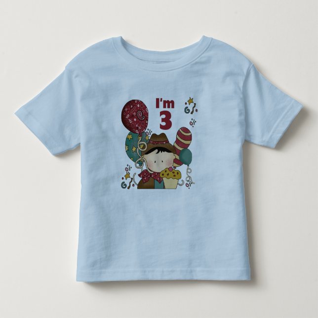 T-shirts et cadeaux Cowboy 3e anniversaire (Devant)
