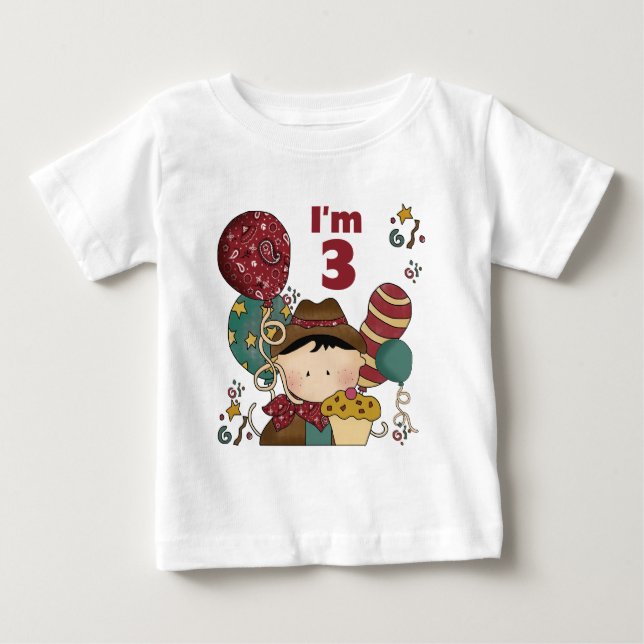 T-shirts et cadeaux Cowboy 3e anniversaire (Devant)