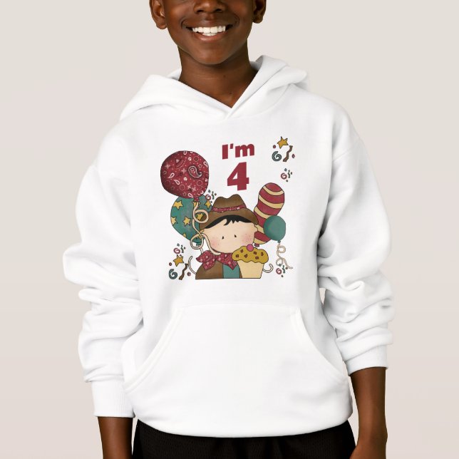 T-shirts et cadeaux Cowboy 4e anniversaire (Devant)