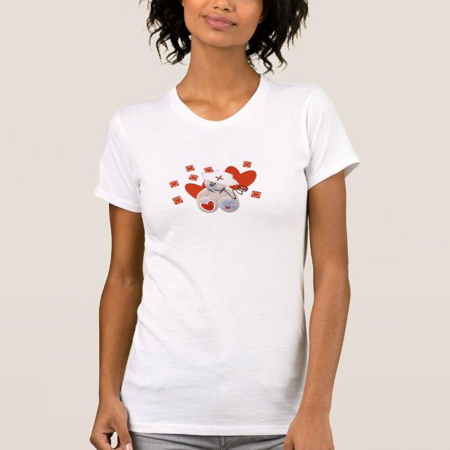T-shirts et cadeaux d'amour d'infirmière d'ours de (Devant)