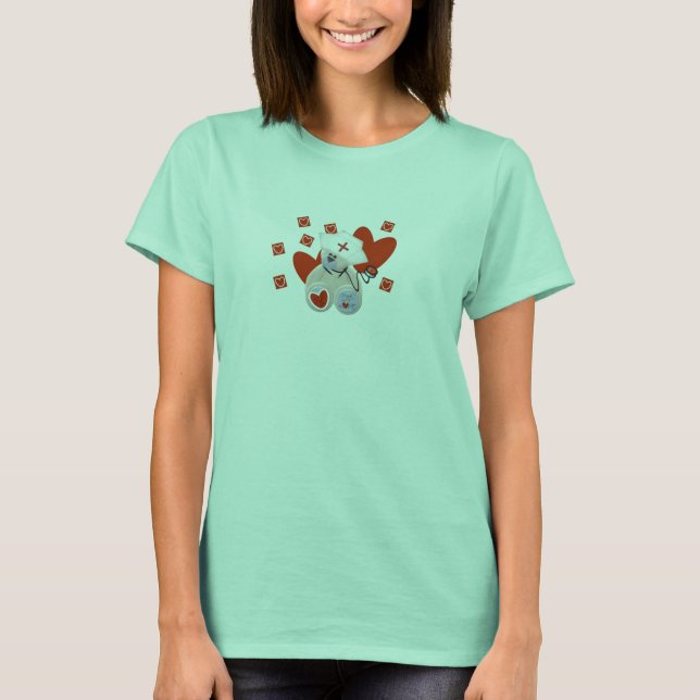 T-shirts et cadeaux d'amour d'infirmière d'ours de (Devant)