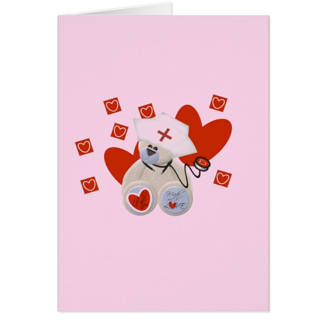 T-shirts et cadeaux d'amour d'infirmière d'ours de (Devant)