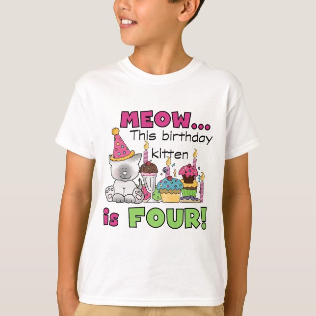 T-shirts et cadeaux d'anniversaire 4th Kitten (Devant)