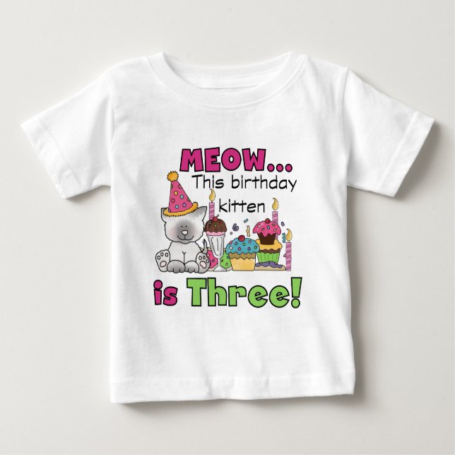 T-shirts et cadeaux d'anniversaire de la 3e Kitten (Devant)