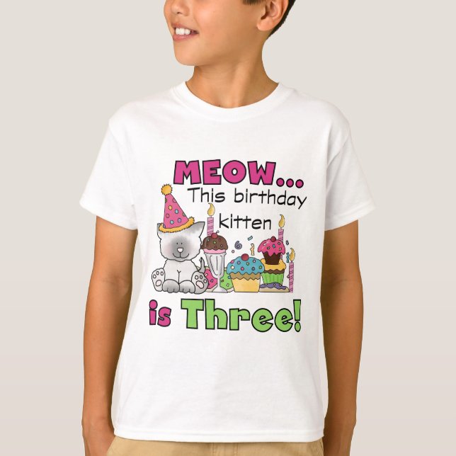 T-shirts et cadeaux d'anniversaire de la 3e Kitten (Devant)