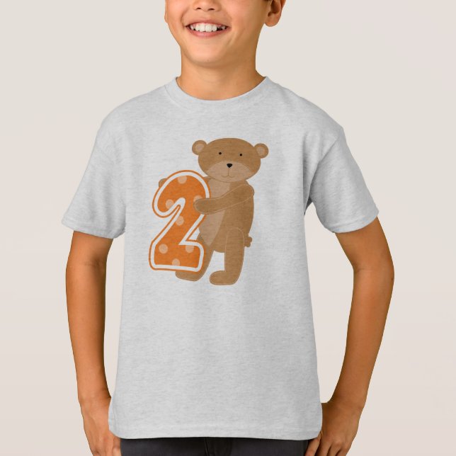 T-shirts et cadeaux de 2e anniversaire de l'ours (Devant)
