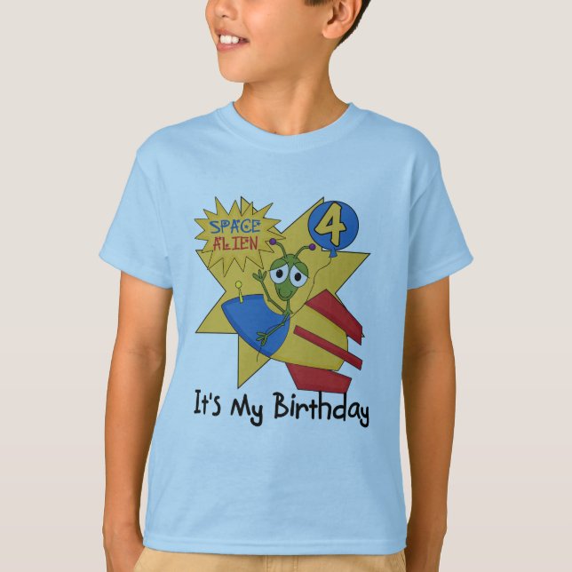 T-shirts et cadeaux de 4e anniversaire de l'Alien  (Devant)