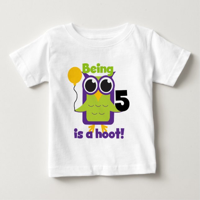 T-shirts et cadeaux de 5 ans de Hoot Owl (Devant)